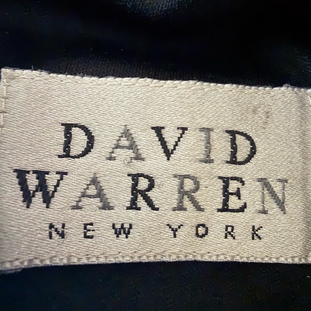 David Warren Vintage Velvet Floral Pattern Maxi Dress, Black Blue Gold, Size M - Picture 9 of 9